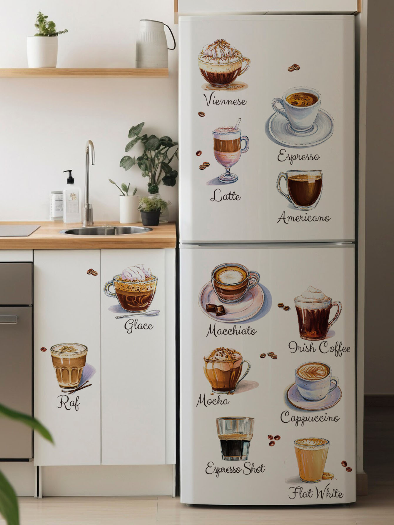 コーヒーカップウォールステッカー 自己粘着式 カフェキッチン - Pvc Panel Background のレビューと価格